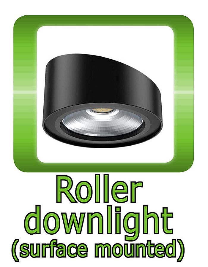 Roller surface mounted Downlight