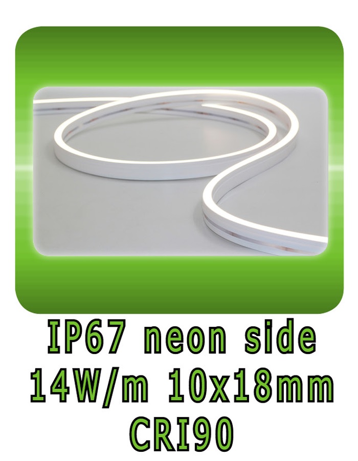 Neon strip side view 10x18mm 14W/m IP67