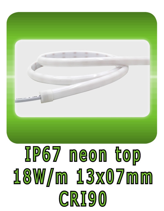 Neon strip top view 13x7mm 18W/m IP67
