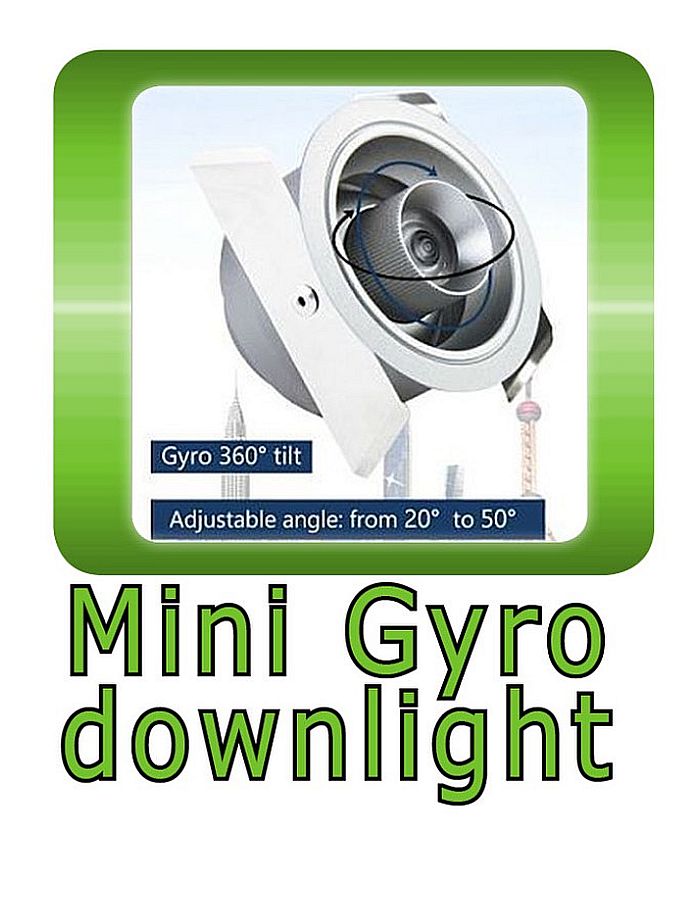 Mini Gyro downlight 360° rotatable and 20°~50° adjustable beamangle